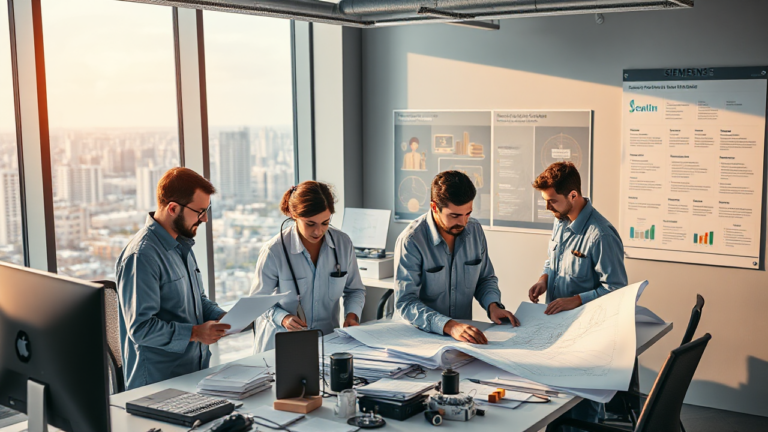 Imagen que representa oportunidades laborales y beneficios en Siemens para ingenieros.