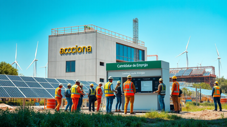 Personas trabajando en proyectos sostenibles con Acciona