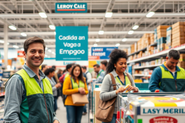 Imagen sobre oportunidades de empleo en Leroy Merlin con enfoque en la candidatura a vagas.