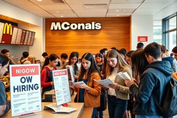 Candidatos buscando empleo en McDonald's.