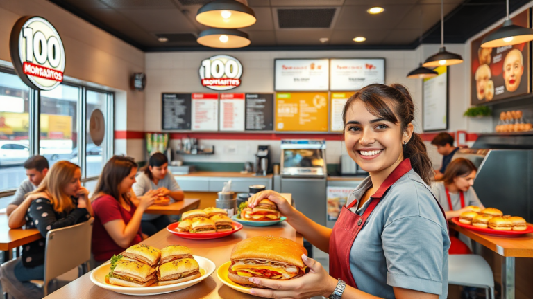 Imagen que representa los beneficios laborales en 100 Montaditos.